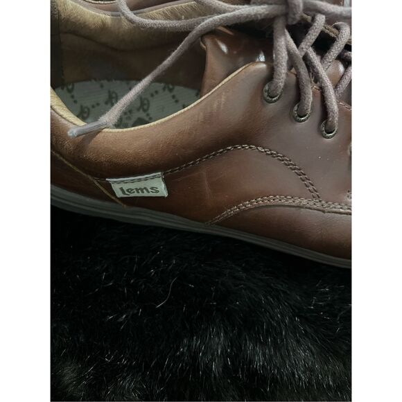 Mens 11 44 Lems Nine2Five Mocha Brown Leather Oxford Cap Toe Casual Shoes - Picture 4 of 6